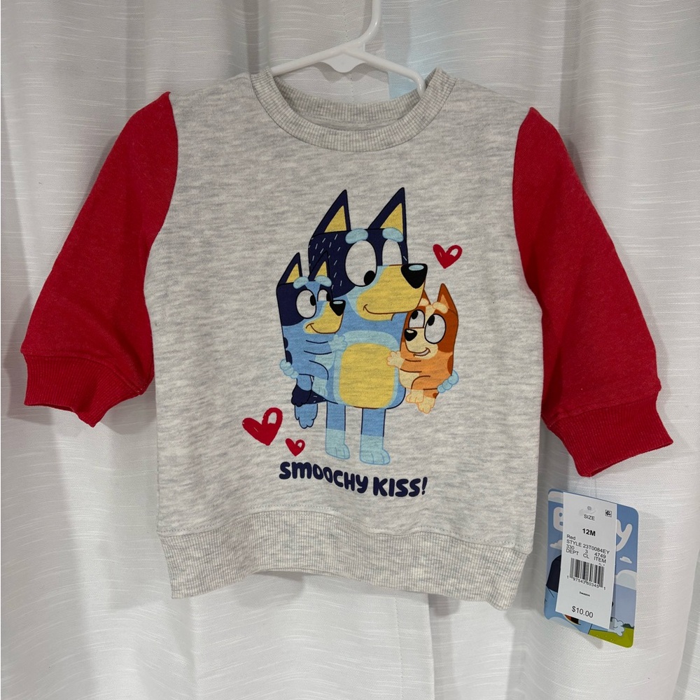 Target Kids Smoochy Kiss Sweatshirt - Gray and Red